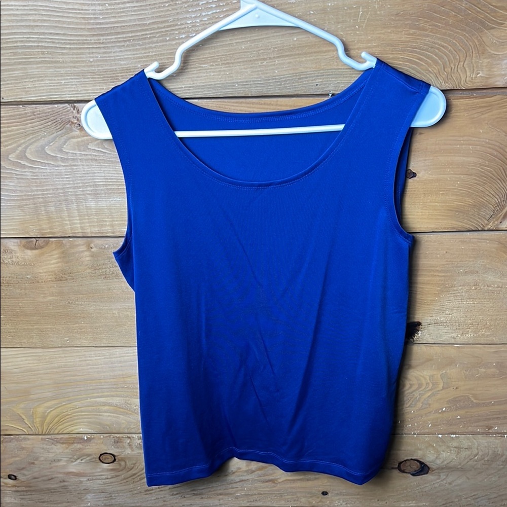 Susan Graver women Vibrant Blue Sleeveless Top Sm Career Layering Summer Casual